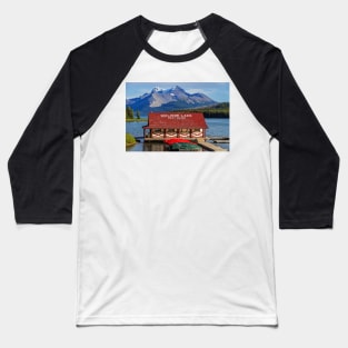 Jasper National Park Maligne Lake Boat House Albert Canada Baseball T-Shirt